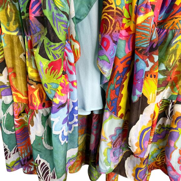 Lauren Ralph Lauren Floral Print Tiered Maxi Skirt M Lined - Picture 7 of 16